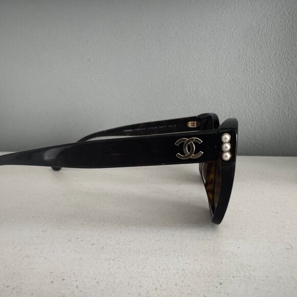 Chanel sunglasses 5482-h-a c.1716/s6 black cat tortoise shell - Picture 6 of 7
